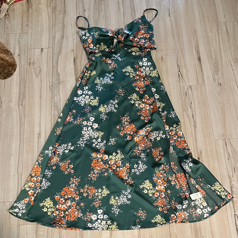 Floral Green Dress